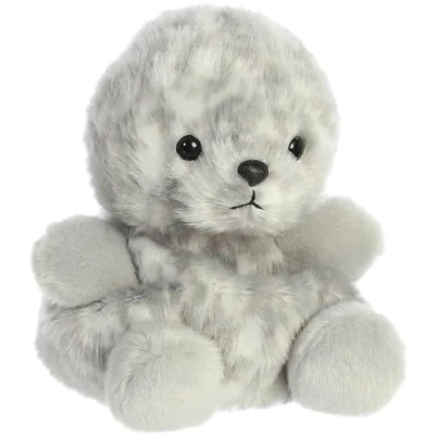 Image of Aurora Adorable Palm Pals Marina Harbor Seal Stuffed Animal Pocket Sized Play Collectable Fun Grey 5 Inches