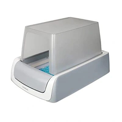 Image of PetSafe ScoopFree Covered Self Cleaning Litter Box, Second Generation, Includes Disposable Trays With Crystal Litter, White