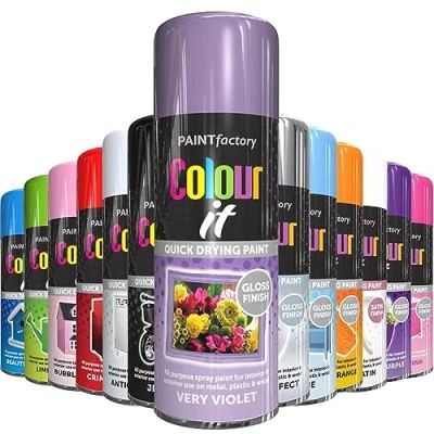 Image of AlezyB 1x Very Violet All Purpose Spray Paint 400ml Professional Quality and Fantastic Finish, Interior, Exterior, Household Multipurpose for Metal Plastic Wood Glass