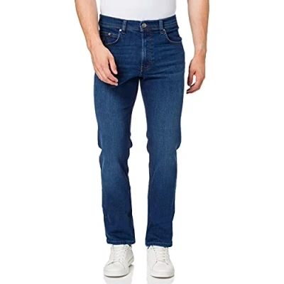 Image of bugatti Men&#039;s Jeans Regular Fit Cotton Stretch Straight, Blue (Dunkel Blau 373), 40 W/36 L