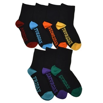 Image of Days of the Week boys socks Black 7 pairs per pack
