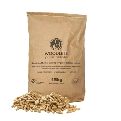 Image of Premium Pizza Oven Pellets 15 kg Bag of 100% Natural BBQ Wood Smoking with Topline Card for Woodfire Grills, Smokers &amp; Ovens
