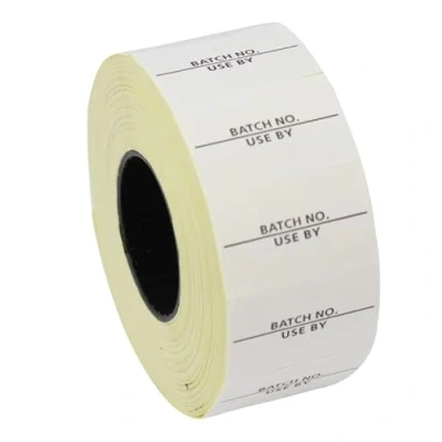 Image of Gato CT7 26mm x 16mm Price Gun Labels Printed &#039;Batch No. / Use by&#039; 30 Rolls 36,000