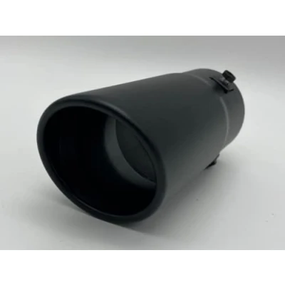 Image of Black Stainless Steel Rolled Tip Exhaust 76mm Exit Fits 40mm 70mm