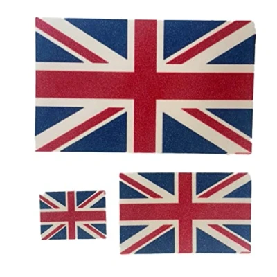 Image of Melody Jane Dolls House Set of 3 British Flags Miniature Garden Home Accessory 1:12 Scale