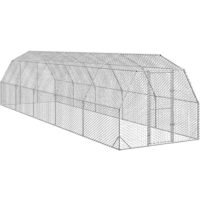 Image of vidaXL Chicken Run 2.5x10x2.25 m Galvanised Steel