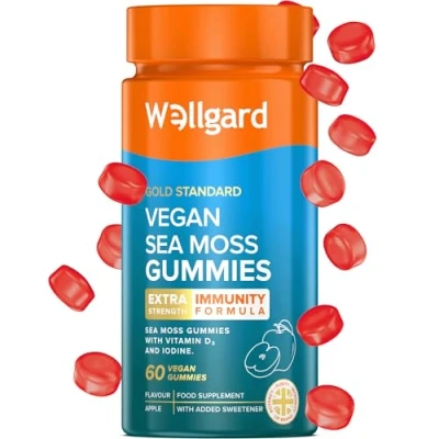 Image of Wellgard Vegan Sea Moss Gummies, Formulated for Immunity with Iodine, Vitamin D3, C, 60 Gummies
