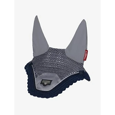 Image of LeMieux Twilight Grey Loire Horse Fly Hood Handmade Crochet Soft Lycra Ears Comfortable Fit Equestrian Mask Sport Wear Medium