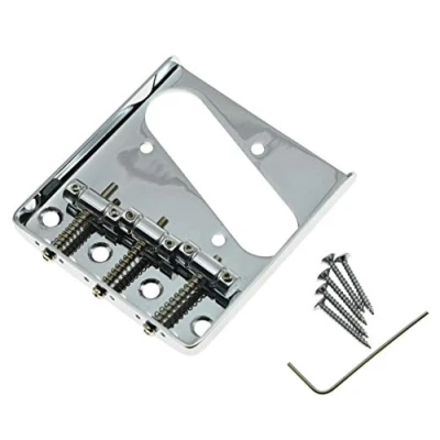 Image of KAISH Chrome Vintage Tele Ashtray Style Guitar Bridge for Telecaster