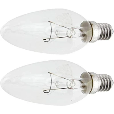 Image of SPARES2GO Universal Candle Light Bulb Lamp 60W SES E14 (Pack of 2)