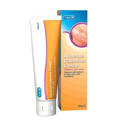 Image of Care Aqueous Calamine Cream, Sunburn Relief, Soothing Itch Relief TLC for dry Skin and other Minor Conditions, 100g Cream