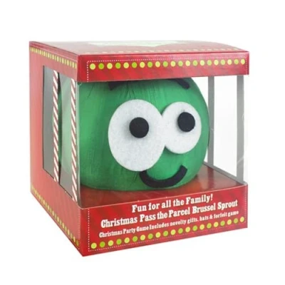 Image of Widdle Gifts Ltd 2 in 1 Peel and Reveal Christmas Pass the Parcel Game/Advent Pudding/Sprout 4040