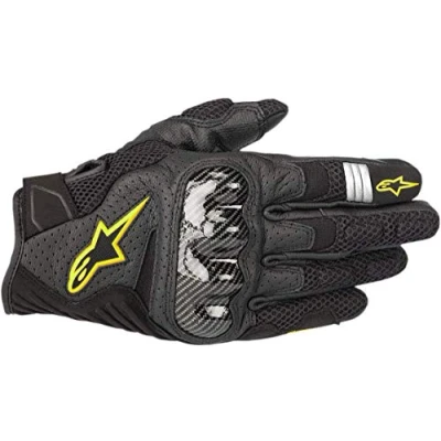 Image of Motorcycle 3570518155 L Gloves Alpinestars Smx 1 Air V2 Fluo, Black/Yellow,