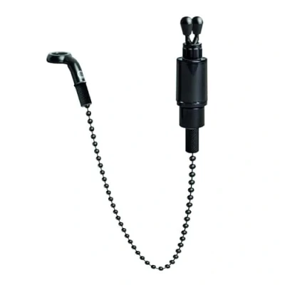 Image of Saber Bobbin Bite Indicator Black with 10g Drag Weight Features Adjustable Line Clip Tough Ball Chain &amp; Quality Threads Ideal for all Angling Situations Fishing Accessories