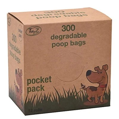 Image of Tidyz Degradable Poo Bags Very Strong 300 Pocket Size With Tie Handles