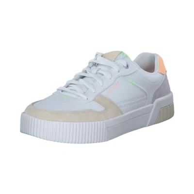 Image of Skechers Women&#039;s Jade Stylish Type, White Duraleather/Multi Trim, 2 UK