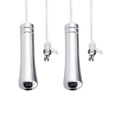 Image of NewZC 2Pcs Bathroom Light Pull Cord Handle Teardrop Extension with 150cm Connector Chrome Plated for Ceiling Fan Toilet Silver