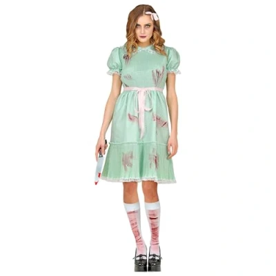 Image of Widmann 10311 Killer Doll Costume Dress, Belt, Stockings, Theme Party, Halloween, Multicoloured, S