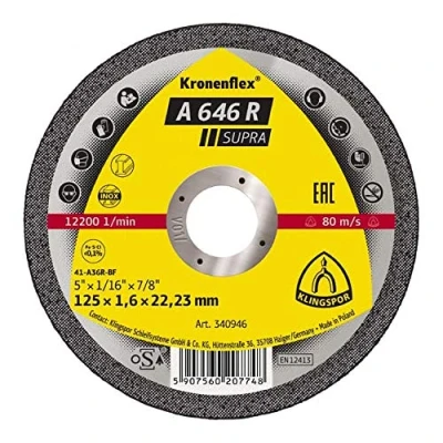 Image of Klingspor 340943 Kronenflex A 646 R Supra Cutting Discs Straight 230 mm x 1.9 22.23 Pack of 25