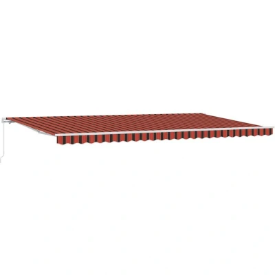 Image of vidaXL Manual Retractable Awning Orange and Brown 600x300 cm