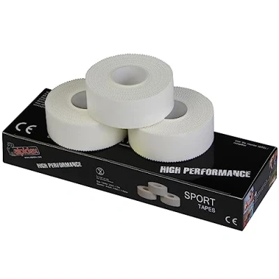 Image of ALPIDEX 3 Rolls Sports Tape White 2.5cm x 10m Plaster Athletes