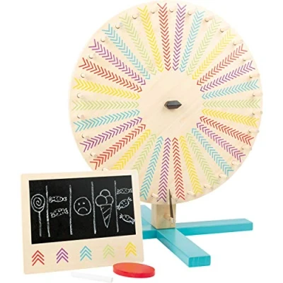 Image of Small Foot 11371 Prize Wheel Active Made of Wood, FSC 100% Certified, with a Chalkboard for Teams and Points Toys, Multicolored, Maße: 44 x 52 cm