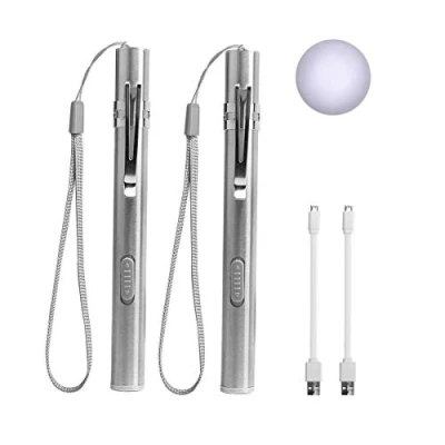 Image of LEAGY Pen Torches for Nurses,Reusable Rechargeable Torch,2Pack White LED Lights Light