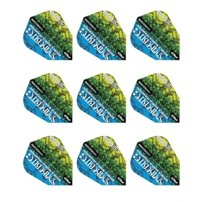 Image of Red DRAGON Peter Wright Snakebite V Standard Multi Snakeskin Dart Flights 3 Sets Per Pack (9 in total)