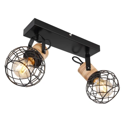 Image of Lacky Twin Ceiling Spotlight Matt Black 2x E27