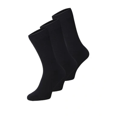 Image of Jack and Jones Men&#039;s 3 Pack Cotton Fipo Calf Socks, Black, One Size