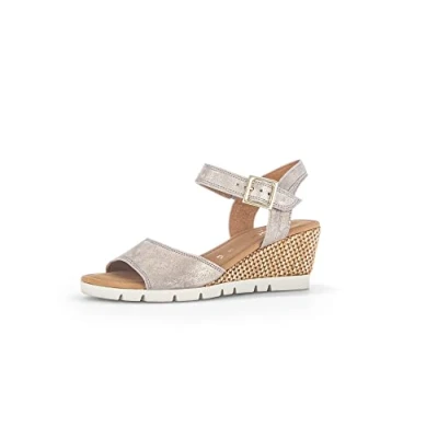 Image of Gabor Women Sandals, Ladies Wedge Sandals,Wedge Heel,Summer Shoe,Comfortable,high,Beige (Muschel),40.5 EU / 7 UK