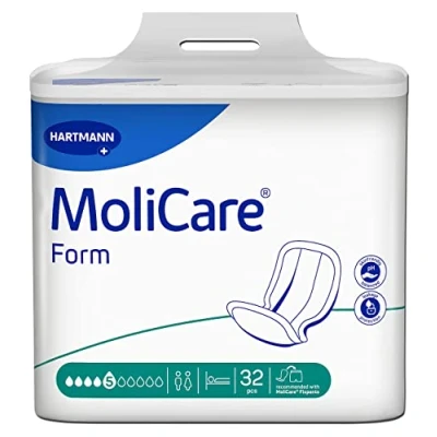 Image of MoliCare Form 5 Tropfen, für mittlere Inkontinenz: Hohe Sicherheit, Extra Auslaufschutz und Diskretion Frauen Männer, zu verwenden mit Premium Fixpants, 32 Stück
