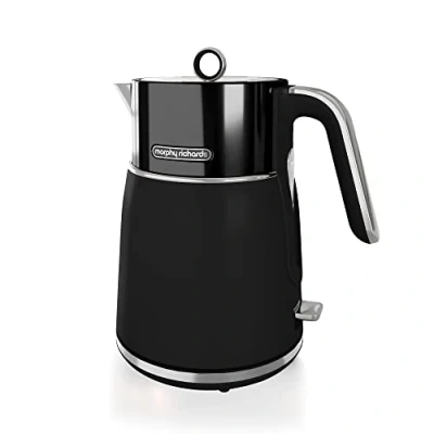 Image of Morphy Richards Signature Opulent Jug Kettle, 1.5L 3KW Rapid Boil, Removable Filter, 360 Cordless Base, Steel Body, Translucent Black, 100744