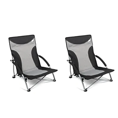 Image of 2 x Kampa Sandy Low Folding Beach Chair Fog Grey