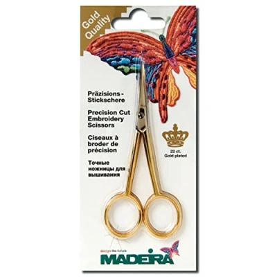 Image of Madeira Gold Plated Curved Embroidery Scissors