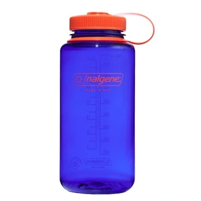 Image of Nalgene Water Bottle Lightweight Sustain Tritan BPA Free Shatterproof for Backpacking, Hiking, Gym, 32 OZ, Wide Mouth, Periwinkle