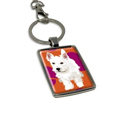 Image of Westie Puppy Keyring Keychain Gift by Leslie Gerry