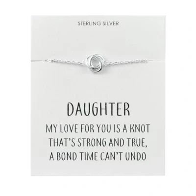 Image of Philip Jones Sterling Silver Daughter Quote Knot Bracelet