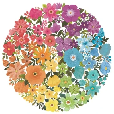 Image of Ravensburger Circle of Colours Flowers 500 Piece Jigsaw Puzzle for Adults and Kids Age 10 Years Up, Sweetcorn