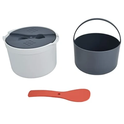 Image of Entatial Microwave Rice Maker, Cooker Set Safe Harmless Odorless Durable Simple Operation 2L for Kitchen (EntatialeyO1okR)