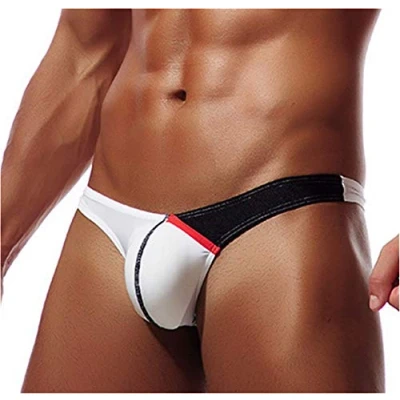 Image of Yomie Men&#039;s Slips Strings Hot Sexy Erotic Underwear Boxer Brief, White, XL