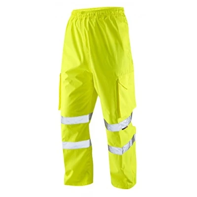 Image of Leo Workwear Appledore L01 Hi Vis ISO 20471 Class 1 Waterproof Cargo Overtrouser Yellow, L