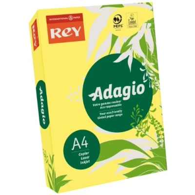 Image of Rey Adagio 336103 5 Packs of 500 Sheets A4 Paper for Laserjet/Inkjet Printers and Photocopiers 80 g Intense Yellow