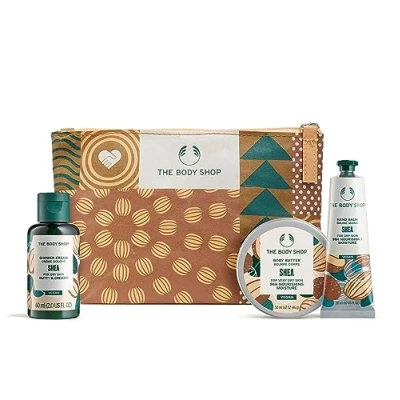 Image of The body Shop Nutty &amp; Nourishing Shea Mini Gift Vegan shower gel butter 3 Piece Set