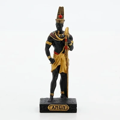 Image of Veronese Design 3 3/8 Inch Amun Egyptian King of Gods Resin Miniature Hand Painted Bronze Finish Figurine