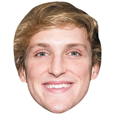 Image of Logan Paul (Smile) Celebrity Mask, Flat Card Face, Fancy Dress Mask