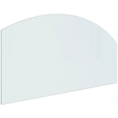 Image of vidaXL Fireplace Glass Plate Tempered Floor Covering with High Temperature Resistance &amp; Capacity Transparent 100x50 cm