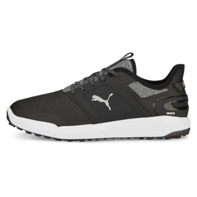 Image of Puma Golf Mens Ignite Elevate Shoes Black/Silver UK 7