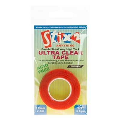 Image of Stix2 Double Sided Ultra Clear Very High Tack Adhesive Tape, 12mm x 5m