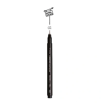 Image of Tombow Fineliner MONO drawing pen, line width 02 (approx. 0.3 mm), pigment ink, water and lightfast, for sketching, illustrating drawing, black, WS EFL H